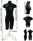 Manequim feminino (Meio corpo modelo definido N.38) com tampa prata + Pedestal Retro
