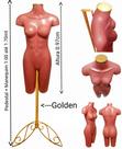 Manequim feminino (Meio corpo modelo definido N.38) Rose com tampa Golden + pedestal retro Golden