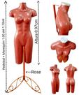 Manequim feminino (Meio corpo modelo definido N.38) Rose com tampa prata + pedestal retro Rose