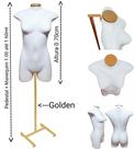 Manequim feminino (Meio corpo modelo jó n.36) branco com tampa Golden + pedestal H Golden