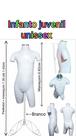 Manequim infantil Meio corpo juvenil unissex N.14 branco com tampa prata, pedestal retro prata