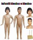 Manequim infantil (Menina e Menino, veste 3 a 6 anos) bege + base de ferro na cor bege.