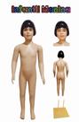 Manequim infantil (Menina veste 3 a 6 anos) bege + base de ferro bege.