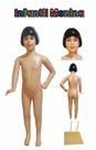 Manequim infantil (Menina veste 3 a 6 anos) bege mão na cintura + base de ferro na cor bege