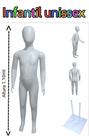 Manequim infantil (unissex, veste 3 a 6 anos) branco + base de ferro na cor branco