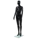 Manequim vidaXL de corpo inteiro, preto brilhante, feminino, giratório