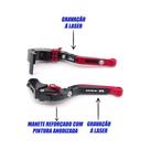 Manete Esportivo Extensível Suzuki Gsxs 750 1000 Srad Gravado a laser Manete Esportivo Extensível Suzuki Gsxs 750 1000 Srad Gravado a laser