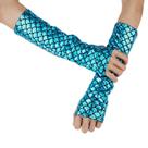 Mangas de braço XIHIRCD Blue Sparkly Mermaid Fingerless Gloves