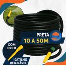 Mangueira Antitorção Resistente e Reforçada Preta para Jardim flexível flat com engate e esguicho