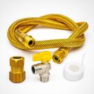 Mangueira Cobre 2m + Registro + adaptador Gás Cooktop