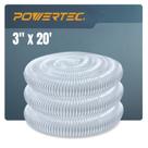 Mangueira de coleta de poeira POWERTEC 3 x 6 m 7,6 cm PVC para serra de mesa