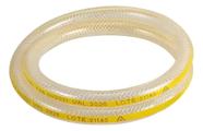 Mangueira de Gás GLP 1,20m Reforçada PVC Transparente Trançado com Faixa Amarela NBR 8613