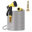 Mangueira de jardim FOXEASE Metal 75 pés em aço inoxidável com bocal