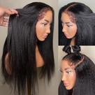 Mangueira de peruca 4c Edge Kinky Straight 13x6 HD Lace 180% 45cm