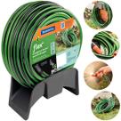 Mangueira Flex Tramontina 15 Metros Verde em PVC 4 Camadas Flexível Conjunto com Suporte Esguicho e Engate Plástico