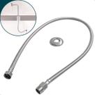 Mangueira Flexível Trançado 1m Aço Inox Engate Macho x Femea 100cm Rabicho 1/2 Entrada Agua Quente Fria Ligação Água Caixa Acoplada Vaso Sanitário