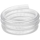 Mangueira flexível ZY-HoseTube 1,5 cm ID - Tubo de vinil reforçado com fio de aço espiral de PVC transparente de 7,6 m