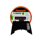 Mangueira Jardim 20M Trançada Kit Esguicho e Conector com Suporte Laranja Famastil