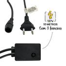 Mangueira Led Pisca 8 Funções, Prova D'Água, 10m Colorida