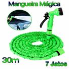 Mangueira Mágica Verde Para Jardim Casa Carro Terreiro Retrátil Flexível Elástica Reforçada Nas Pontas 30m