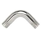 Mangueira sanitária Barb Fitting Pysrych 304 em aço inoxidável 90