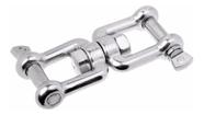 Manilha Tornel Dupla Em Aço Inox Reta 8mm Com Destorcedor