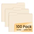 Manilla Folders SUNEE tamanho carta (21,6 x 27,9 cm), 100/caixa