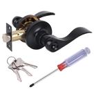Manilla para Puerta ANSIONLOK Estilo Onda en Negro Mate con Llave