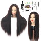 Mannequin Head Amyqueen Human Hair 26-28" com braçadeira e ferramentas