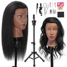 Mannequin Head MQHIHI Cabelo humano de 18 polegadas com conjunto de tripé e ferramentas