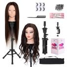 Mannequin Head Neverland de 28 polegadas com 80% de cabelo real e suporte