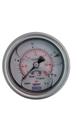 Manômetro 63mm Total inox 300 Psi x 21 Kgf/Cm² - Horizontal - Com Glicerna - WIKA