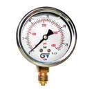 Manômetro DN63 Inox Glicerina Vertical BSP Nr13 0 A 25 Bar com Certificado de Calibração e Etiqueta