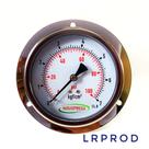 Manômetro horizontal -diam.100mm(4”) com escala de 0-7 KGF/CM2 x 100 PSI -com Flange e com Glicerina