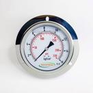 Manômetro horizontal-Total Inox Diam.100mm(4”) Escala 0-16 KGF/CM2 X 230 PSI- Com Glicerina e Flange