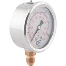 Manômetro Vertical 1/4" Bsp, 63 mm, com Glicerina, Caixa em aço Inox, 90 Lbf/pol² (psi), 3822 006 Genebre