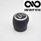 Manopla Bola Alavanca de Câmbio - Fiat Novo Palio 12/17 - Preta com Anel Prata - 200532