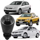 Manopla Bola Cambio Gol Voyage Saveiro G5 G6 Fox Prata Macha Preto