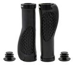 Manopla Munhequeira Anatômica Punho Bike 130mm Comfort TPR Preta com Trava Lock On Antiderrapante -