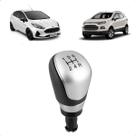 Manopla Preta Lente Prata Bola Alavanca Câmbio 5 Marchas New Fiesta 2012 2013 2014 2015 2016 2017 2018 2019 2020 Ecosport New Ka+ 2014 2015 2016 2017