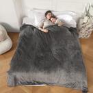 Manta aquecida COZYTY King Size Flanela Prateada Cinza