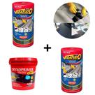 Manta Asfáltica 20cm 2un + Primer Asfáltico 3,6 Kit Aplicação Fita Metalizada Vedação Telha Vedatudo
