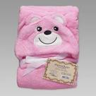 Manta Baby com Capuz de Urso 75x100cm Rosa Jolitex