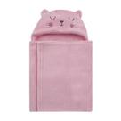 Manta Baby Microfibra com Capuz 75x100cm Rosa Estampa Gato Camesa