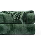 Manta BATTILO HOME Chenille verde escuro 152x203 cm