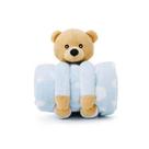 Manta Bebê Azul Urso Teddy de pelúcia - Loani Presentes