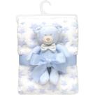 Manta Bebe com Ursinho Soninho Azul Buba