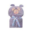 Manta bebê infantil c/ capuz bordado bichinhos baby joy