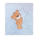 MANTA BEBE MICROFIBRA SOFT BABY BORDADA 85 CM X 1,00 M Cor:Urso estrela azul