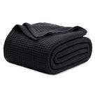 Manta Bedsure 100% algodão Queen Size Waffle Weave preta